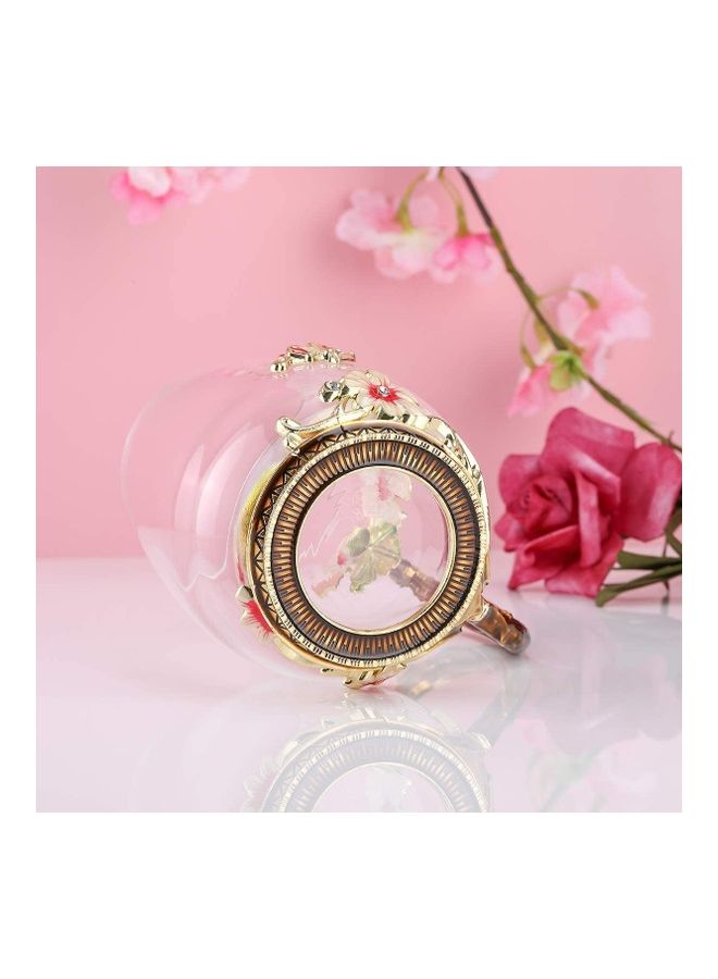 إسكدنيا مجموعة أكواب شاي مزخرفة من الزجاج مع ملعقة من المعدن متعدد الألوان - Image 3