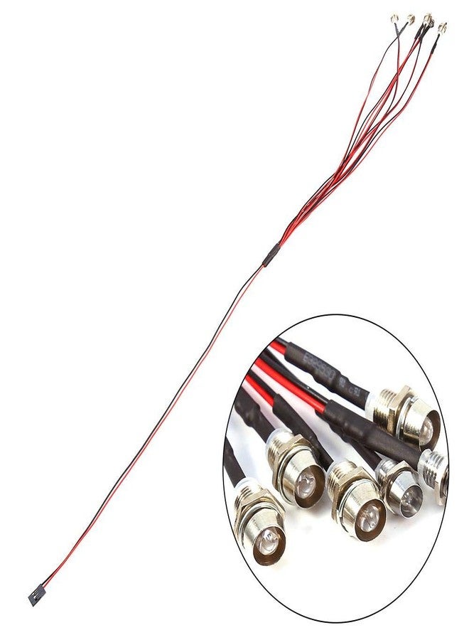 Dilwe 6 LED RC Car Light, 3-7V Headlight Taillight Set 5mm/3mm Diameter LED Light for 1/10 RC Model Car Truck - Image 4