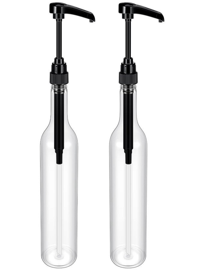 Maxdot 2 Pcs 25 oz Syrup Bottles with Pump Long Neck Bottles Plastic Syrup Pump Dispenser for Coffee Bar Accessories Home Party - Image 1
