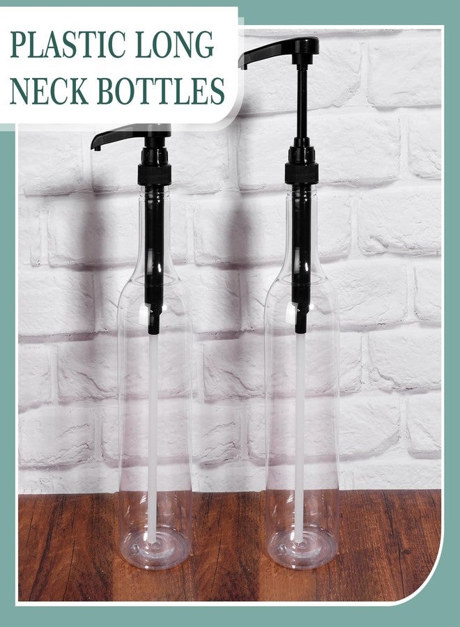 Maxdot 2 Pcs 25 oz Syrup Bottles with Pump Long Neck Bottles Plastic Syrup Pump Dispenser for Coffee Bar Accessories Home Party - Image 3