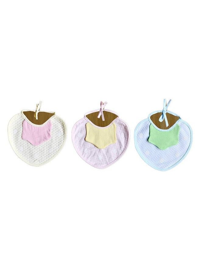 The Little Lookers Cotton Baby Bibs Apron With Tie Knot Closure; With Pvc On Back For Quick Absorption & Fast Drying Bibs For Babies Newborn (036 Months) (Pack Of 3)  - Image 1