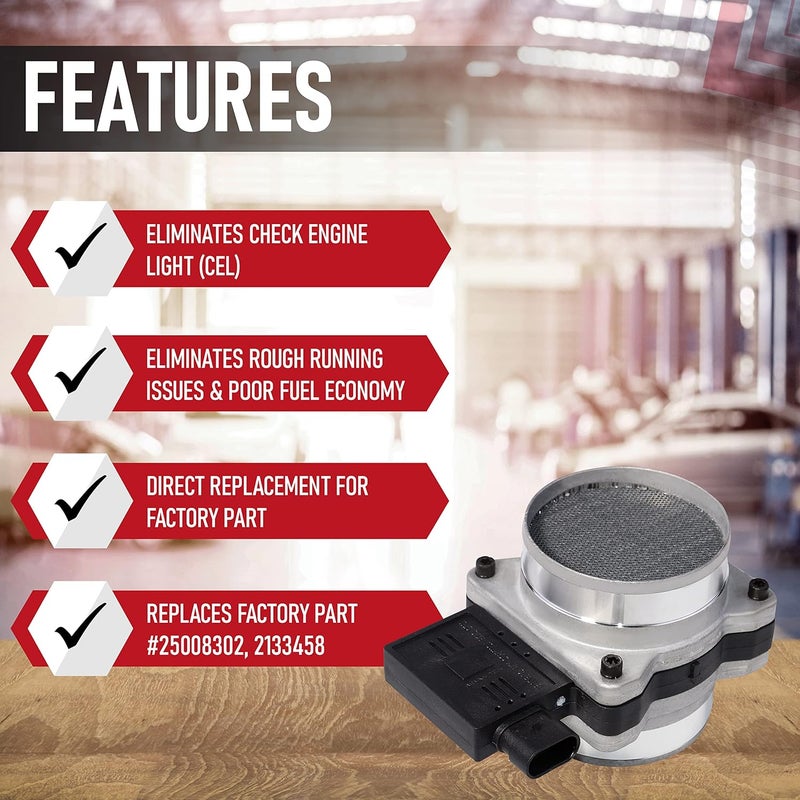 AA Ignition Mass Air Flow Sensor - Compatible with Chevy, Cadillac, GMC & More - Impala, Monte Carlo, S10, Blazer, Malibu, Astro, Grand Prix, Intrigue, Cutlass and More - Replaces 2133458, 25008302, AF10045 - Image 2