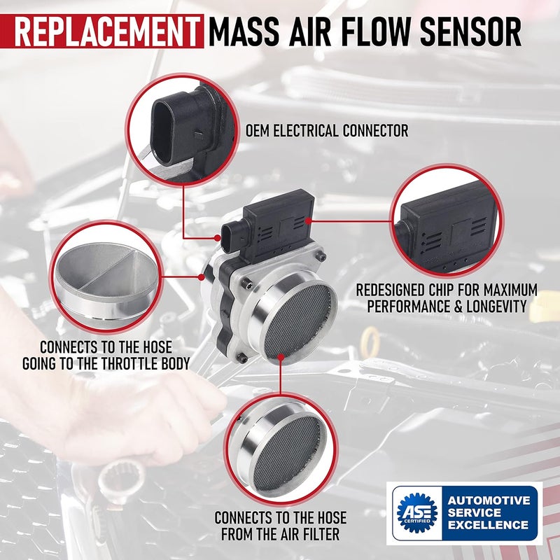 AA Ignition Mass Air Flow Sensor - Compatible with Chevy, Cadillac, GMC & More - Impala, Monte Carlo, S10, Blazer, Malibu, Astro, Grand Prix, Intrigue, Cutlass and More - Replaces 2133458, 25008302, AF10045 - Image 4