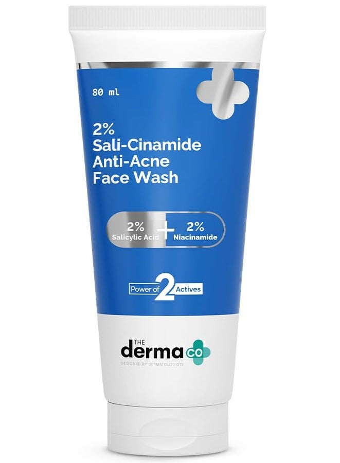 ذا ديرما كو غسول الوجه المضاد لحب الشباب Sali Cinamide من Derma Co مع 2% حمض الساليسيليك و2% النياسيناميد يعالج حب الشباب النشط ويزيل علامات حب الشباب للبشرة الدهنية والمختلطة - Image 1