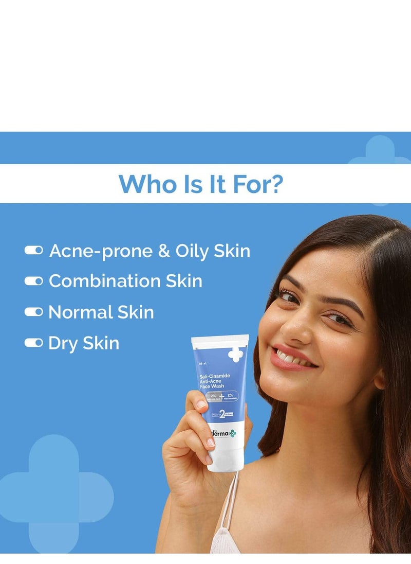THE derma Co The Derma Co Sali Cinamide Anti-Acne Face Wash  With 2% Salicylic Acid & 2% Niacinamide Treats Active Acne & Fades Acne Marks  For Oily & Combination Skin  - Image 4