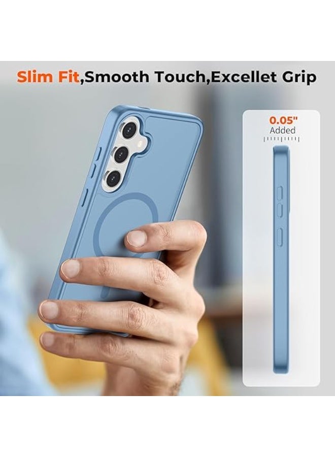 Magnetic Case Designed for Samsung Galaxy A36/A56, [MagSafe Compatible] [Military Grade Drop Protection] Slim Clear Matte Shockproof Case with Anti-Fingerprint (Light Blue) - Image 5