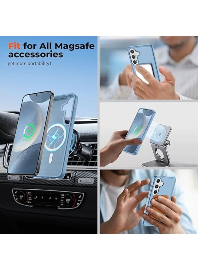 Magnetic Case Designed for Samsung Galaxy A36/A56, [MagSafe Compatible] [Military Grade Drop Protection] Slim Clear Matte Shockproof Case with Anti-Fingerprint (Light Blue) - Image 2