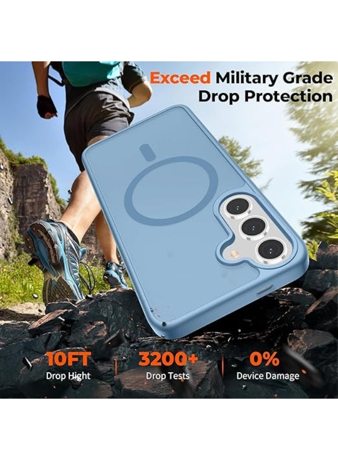 Magnetic Case Designed for Samsung Galaxy A36/A56, [MagSafe Compatible] [Military Grade Drop Protection] Slim Clear Matte Shockproof Case with Anti-Fingerprint (Light Blue) - Image 4