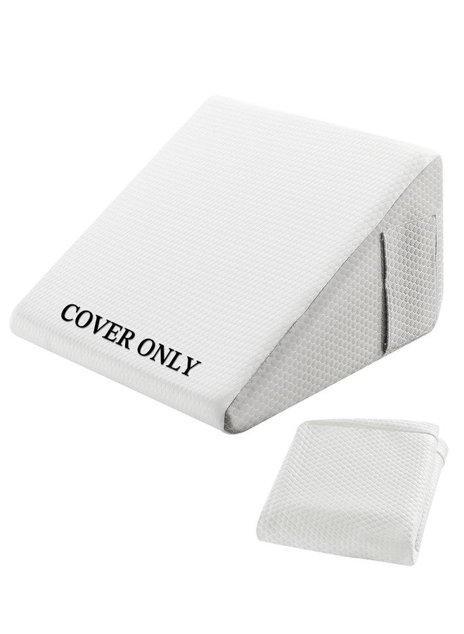 Bedluxe Wedge Pillow Cover 10inch, Bed Wedge Pillow Case with Side Pocket, Removable&Machine Washable Wedges Pillowcase Replacement with Zipper, 24"x24"x10", White Grey(Pillow NOT Include) - Image 1