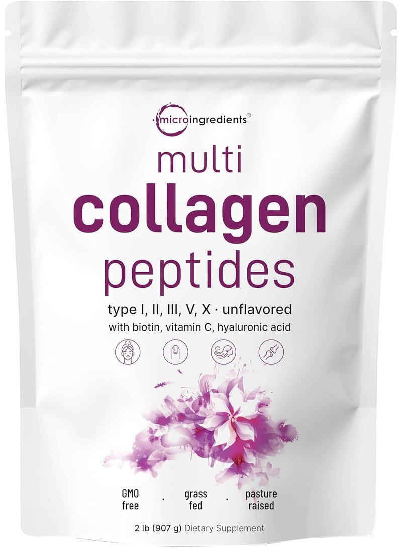 Micro Ingredients Multi Collagen Peptides, Unflavored, 2 Lb  - Image 1