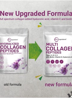 Micro Ingredients Multi Collagen Protein Powder, 2 Pounds – Type I,II,III,V,X with Biotin 10000mcg, Hyaluronic Acid, Vitamin C – Unflavored Collagen Peptides – Keto & Paleo Friendly, Easy Dissolve, Non-GMO  - Image 4