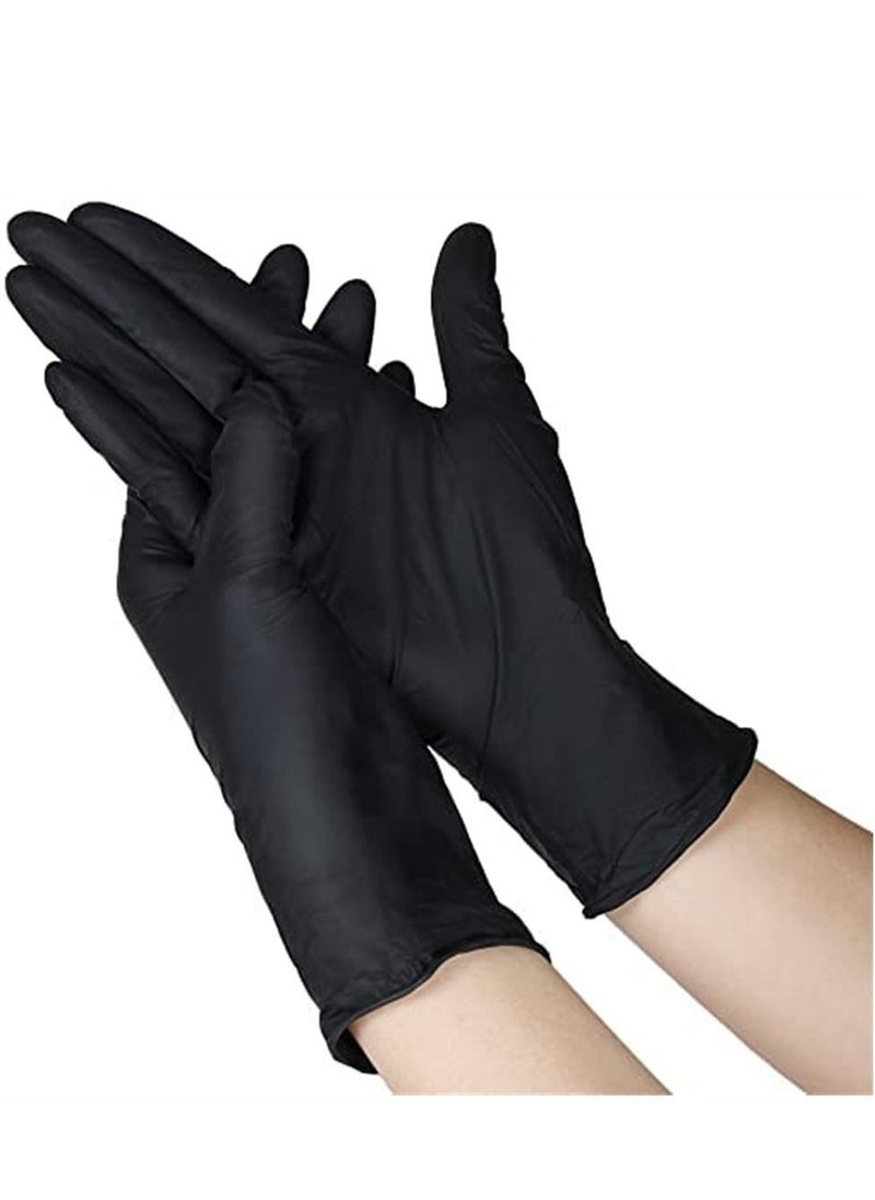 XiuWoo 100 Pcs Disposable Gloves Large, Black  - Image 1