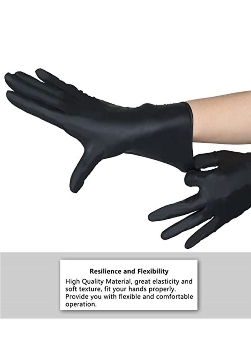 XiuWoo 100 Pcs Disposable Gloves Large, Black  - Image 3