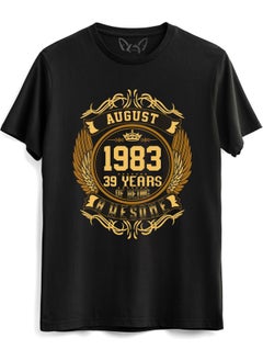 Alfa Tshirt Vintage Gold Awesome Series August 1983 Black Tshirt  - Image 1