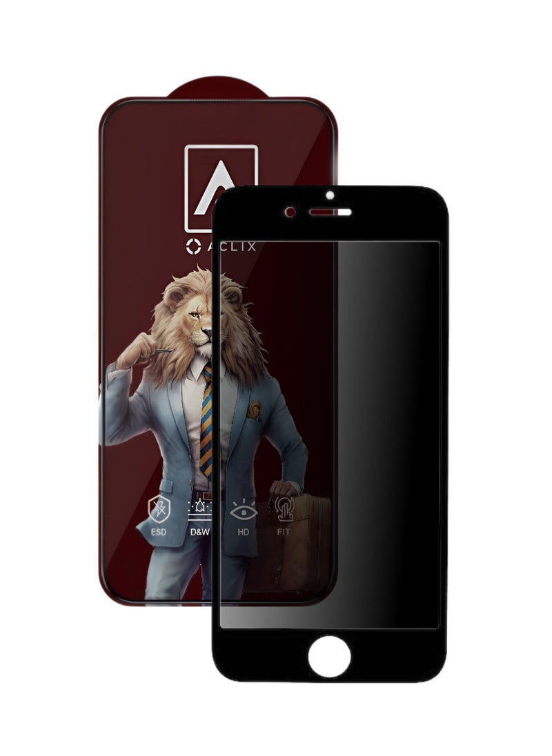 ACLIX Antistatic ESD Dustproof Premium Quality High Definition Anti-Spy Privacy Tempered Glass Screen Protector Designed For  iPhone 8 - Image 1
