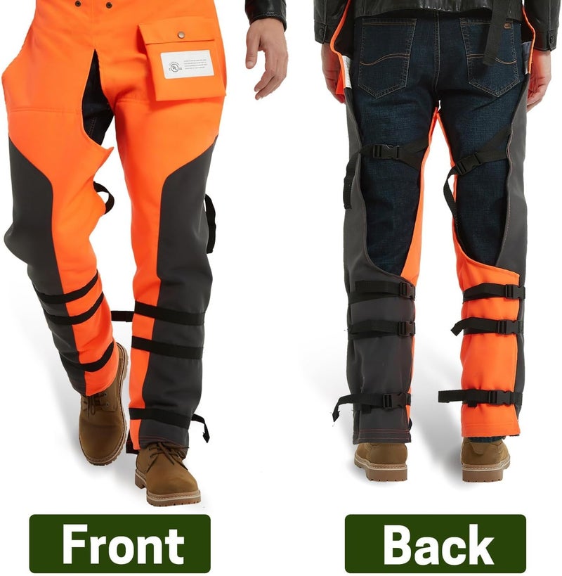 ZELARMAN Chainsaw Chaps 8-layer Protective Apron Wrap Adjustable Chainsaw Pants/Chap for Loggers Forest Workers Class A - Image 4
