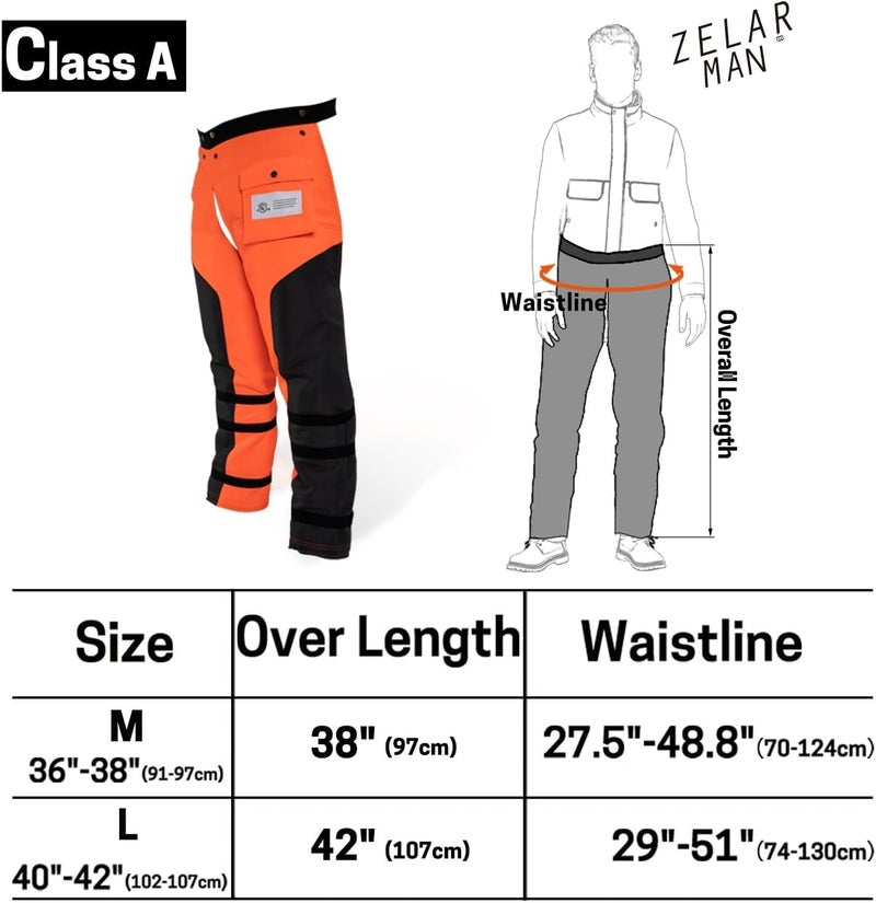ZELARMAN Chainsaw Chaps 8-layer Protective Apron Wrap Adjustable Chainsaw Pants/Chap for Loggers Forest Workers Class A - Image 5