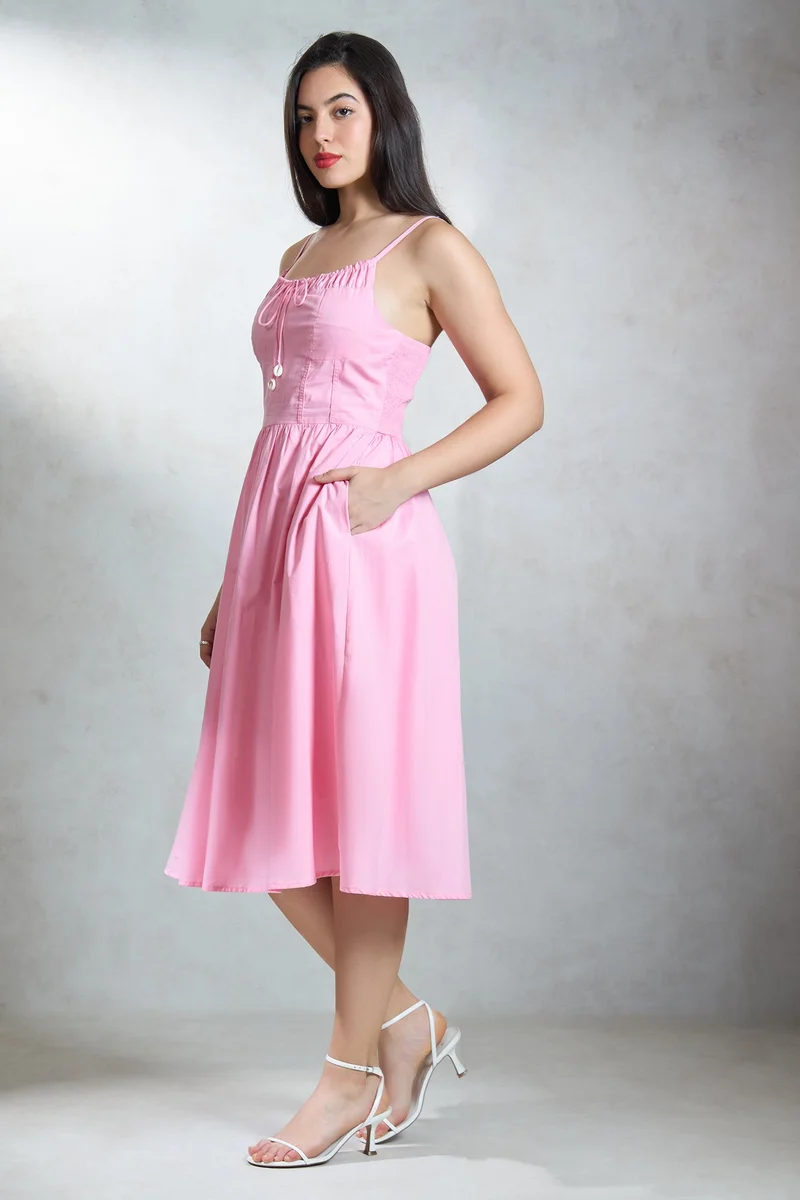 Virgio Pink Poplin Dress