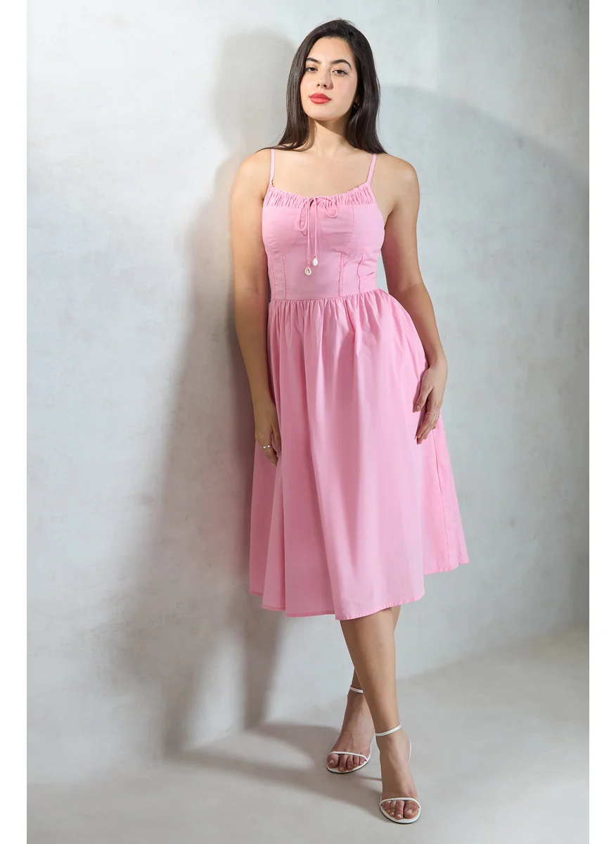 Virgio Pink Poplin Dress