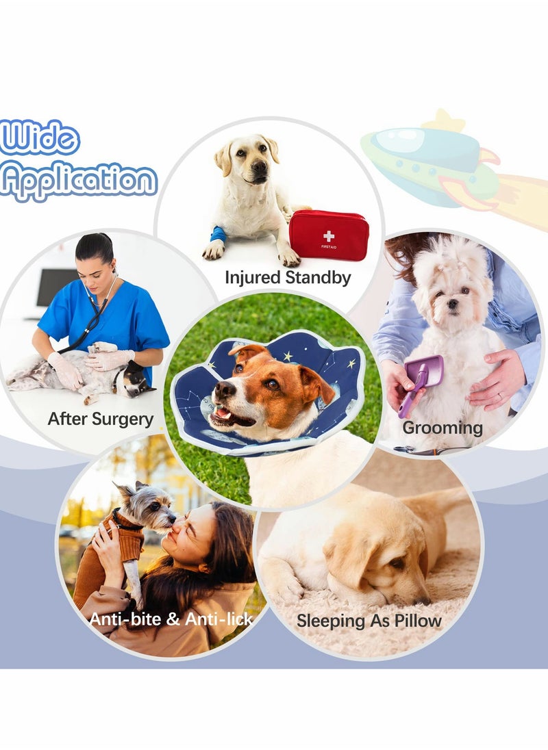 SYOSI - Protective Inflatable Collar for Dogs and Cats, Anti-Lick Dog Recovery Collars & Cones, Wound Healing Protective Cone Surgery Recovery Cat Elizabethan Collar, Comfy E-Collar Does not Impede Vision - Image 1