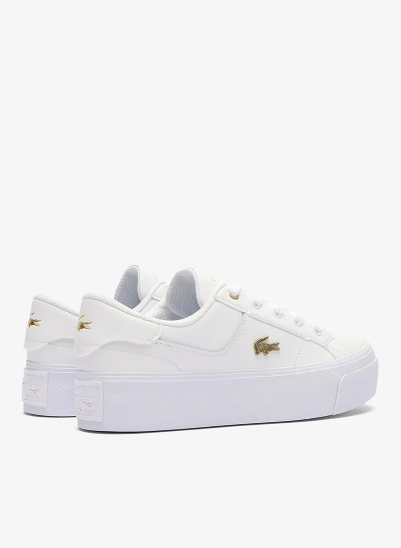 Lacoste WHT/GLD Ziane Low Top Sneakers for Women | Best Price UAE