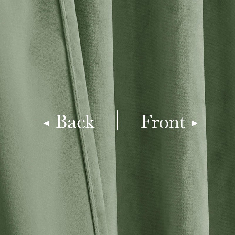 StangH Retro Green Velvet Curtains 84 Inches, Room Darkening Super Soft Drapes with Pleat Tape for Living Room Bedroom, Thermal Insulated Window Treatment, 52 x 84 Inch, 2 Panels - Image 5