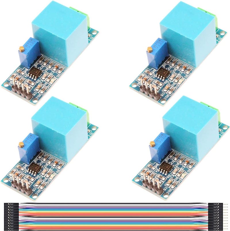 DOUKI 4 pcs 5-30V ZMPT101B Voltage Transformer Module, Single Phase Active Output AC Voltage Sensor Board Power Supply Voltage with Dupont Line for Household Appliances - Image 1