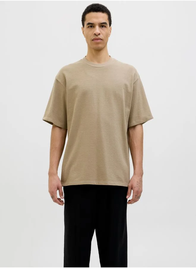 JACK & JONES Solid Crew Neck T-Shirt