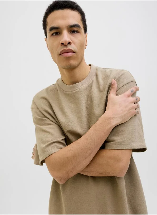 JACK & JONES Solid Crew Neck T-Shirt