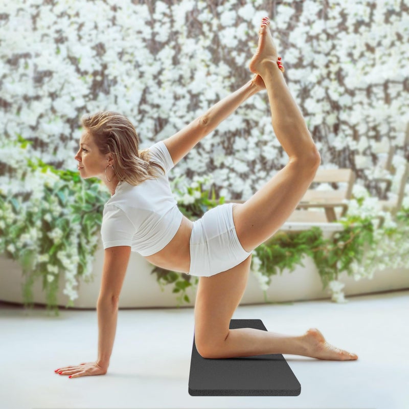 HASSLICKIT Yoga Knee Pad Cushion 0.8inch (20mm) Thick Yoga Mat with Carrier Strap, Mats for Pain Free Knees and Elbows, Workout Mats for Home Gym, Yoga, Pilates, Planks, Ab Rollers, Black - Image 5