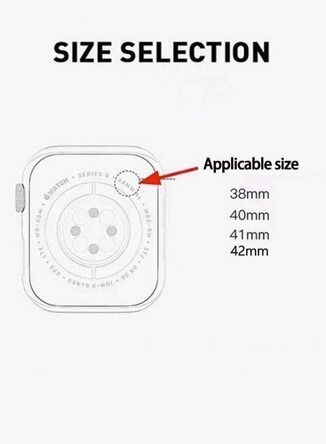 إتش إل تيك ساعة حزام مناسبة لـ iWatch سلسلة 11 (42 مم) ، الجلد استبدال الفرقة متوافقة لـ Apple Watch سلسلة الفرقة 38 مم 40 مم 41 مم 42 مم النساء ، الجلد الأصلي جولة مزدوجة صممت رقيقة الشريط لـ iWatch Ultra Series11 10 9 8 7 6 SE ، اللون - Image 3