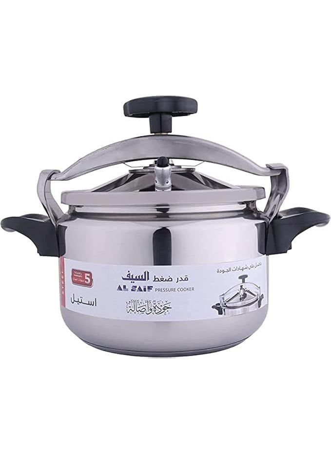 Alsaif Traditional Stainless Steel Pressure Cooker Size: 9 Liter Color: Stainless Steel Model: K96009