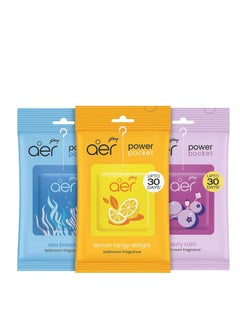 Godrej Aer جيب الطاقة Godrej Aer | معطر جو للحمام والمرحاض | يدوم حتى 30 يومًا | مجموعة متنوعة من 3 قطع (30 جم)  - Image 2