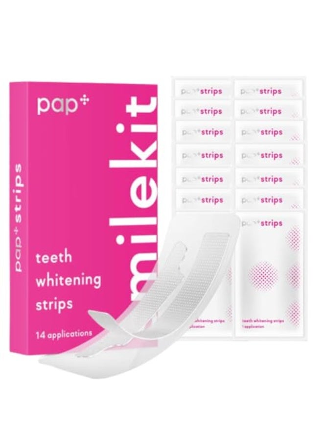 SMILEKIT Pap+ Teeth Whitening Strips | Teeth Whitening Kit | Teeth Whitening Strip | Teeth Whiteners | Teeth Whitening Powder Alternative | UK Supplier | Pack of 28 Strips, 14 Treatments - Image 1