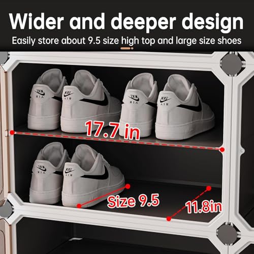 EXVITO Portable Shoe Rack for Home Plastic Shelves Household - 6 Door DIY Multipurpose Shoe Rack Organizer, Shoe Storage-Shelf with Dustproof Door Entryway - MSD Grey - Image 5