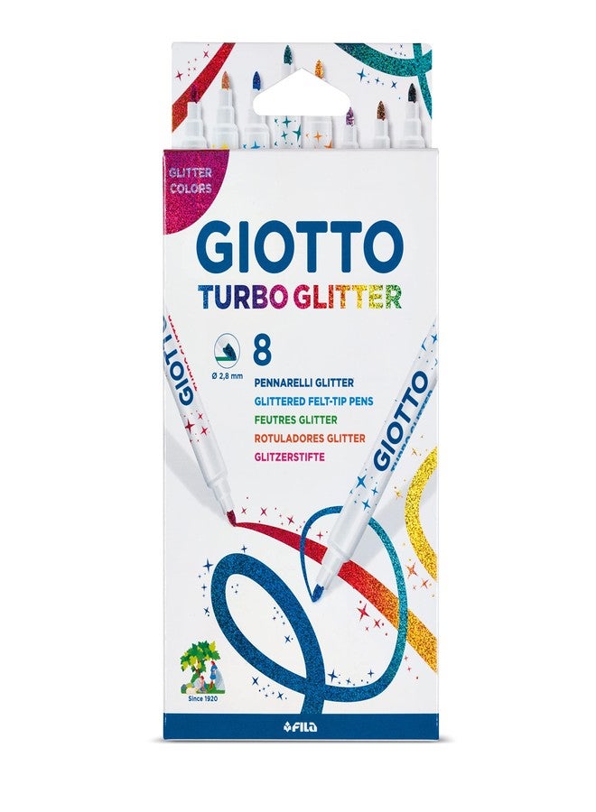 Giotto ROTULADOR GIOTTO C/8 TURBO GLITTER PURPURINA COLORES SURTID - Image 1