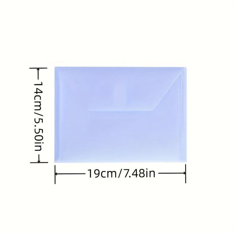5pcs A7 Solid Color Morandi Plastic Envelopes Self Seal Hook Loop Closure Document Bags - Image 2