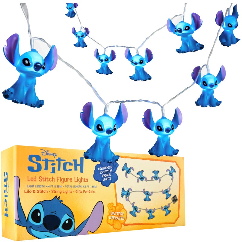 Disney Stitch LED String Lights for Kids Teens Adults 10 Battery Operated Indoor 59 Fairy Lights Room Decor Lighting Gifts for Kids Blue Stitch - Image 2