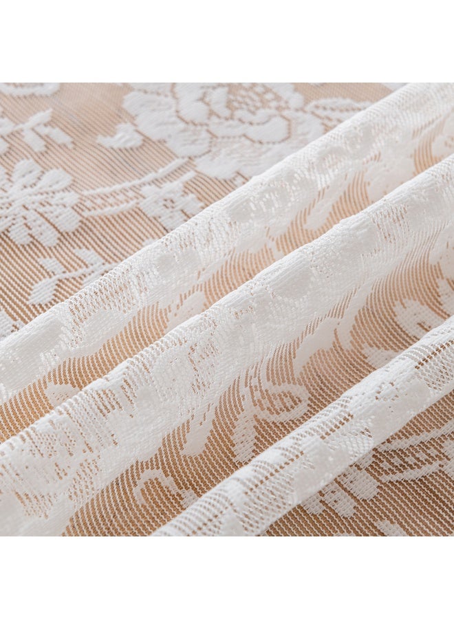 سكينة مفرش طاولة دانتيل أبيض، مفرش دانتيل مستطيل، مفرش دانتيل كلاسيكي للمناسبات، مفرش دانتيل مزخرف لحفلات الزفاف والعشاء والديكور المنزلي - Image 4