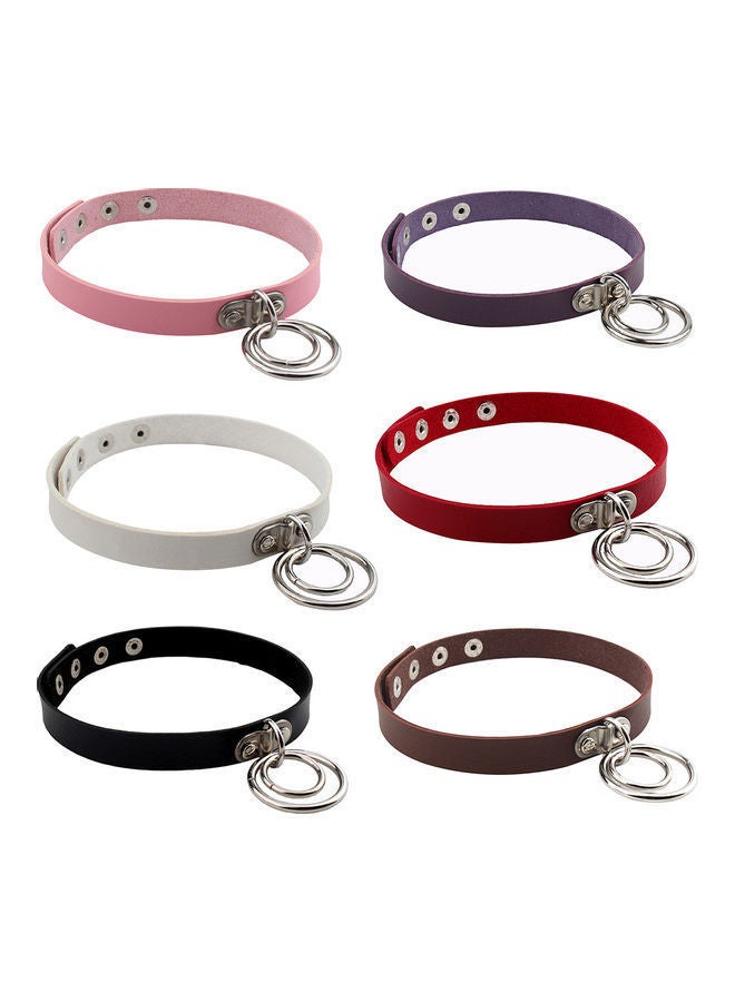 NIBEMINENT Rings Pendant Short Collar Necklace - Image 3