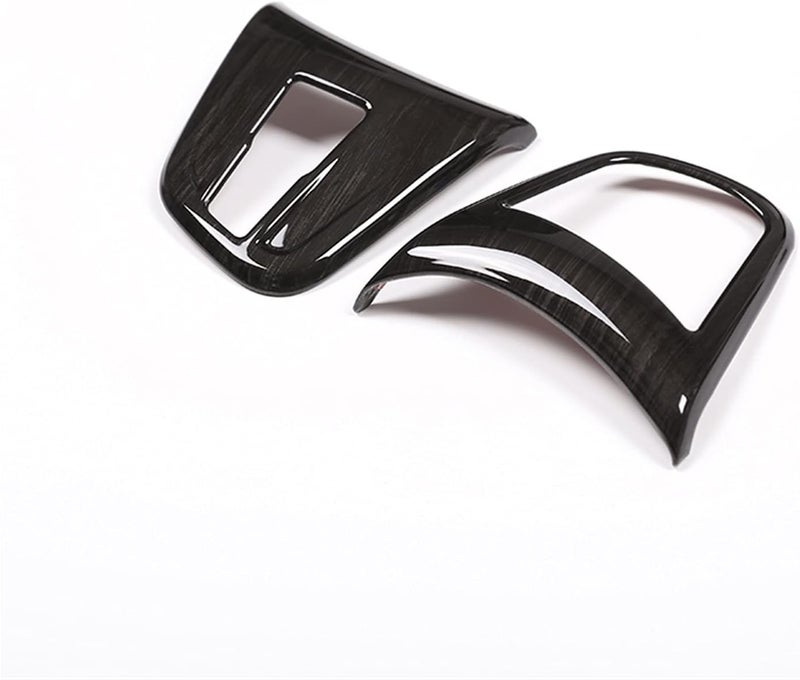 Wivplex Black Wood Grain ABS Steering Wheel Button Cover Trim - Image 1