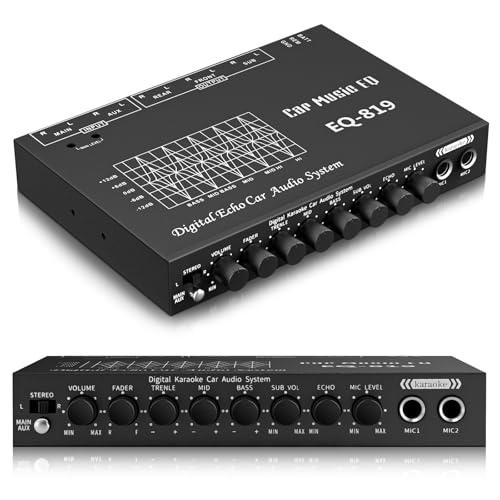 Suacopzar EQ-819 Car Audio Equalizer, Car Equalizer Car Audio Car EQ with Karaoke Funtion Mic Input, acualizador Digital Equalizer car Audio car Amplifier equalizers with Aux Input/EQ Tuning/Echo - Image 1