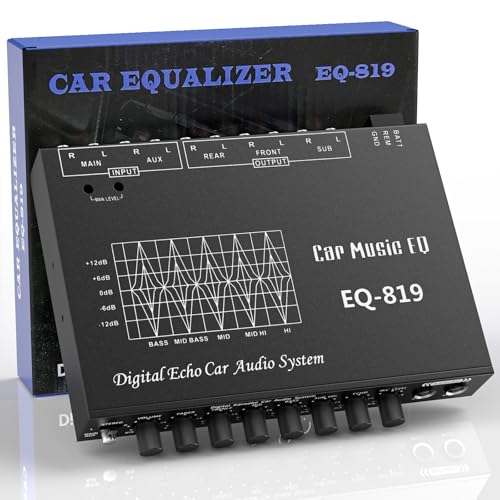 Suacopzar EQ-819 Car Audio Equalizer, Car Equalizer Car Audio Car EQ with Karaoke Funtion Mic Input, acualizador Digital Equalizer car Audio car Amplifier equalizers with Aux Input/EQ Tuning/Echo - Image 2