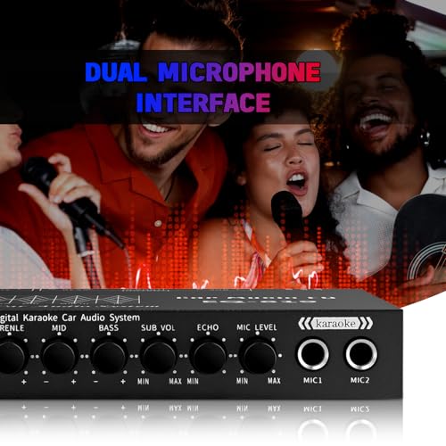 Suacopzar EQ-819 Car Audio Equalizer, Car Equalizer Car Audio Car EQ with Karaoke Funtion Mic Input, acualizador Digital Equalizer car Audio car Amplifier equalizers with Aux Input/EQ Tuning/Echo - Image 4
