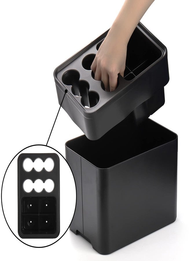 Elsjoy Black Umbrella Stand, Entryway Umbrella Organizer, Compact and Efficient with Removable Drip Tray, Holds 10 Umbrellas - Image 4