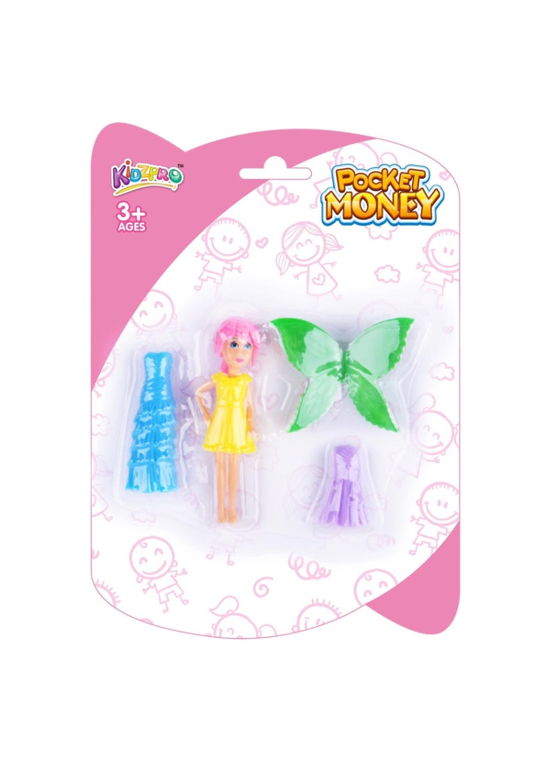 Kidzpro Pocket Money Mini Princess Doll 3 Years 35 Inch OrangeGreen