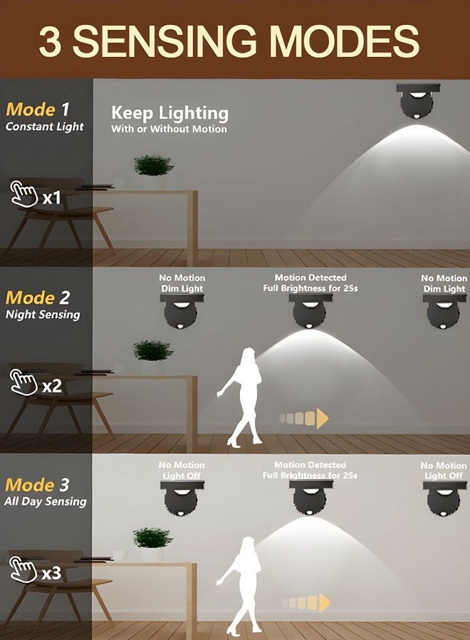 موثوقية التنبؤ مصابيح حائط مستشعرة للحركة، لمبة حائط مستشعرة للحركة، لمبة LED ذات دوران 360 درجة لعين القطة، شمعدان حائط قابل لإعادة الشحن للدرج وغرفة الأطفال والنباتات والأعمال الفنية وإطار الصورة والمعرض - Image 3