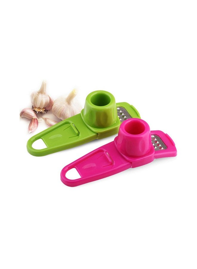 IKARUS Plastic Garlic Ginger Grater Plastic Chopper Kitchen Tool, Multicolour 2 pcs - Image 1