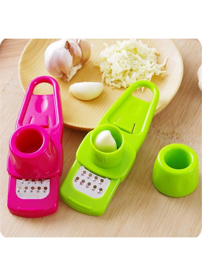 IKARUS Plastic Garlic Ginger Grater Plastic Chopper Kitchen Tool, Multicolour 2 pcs - Image 5
