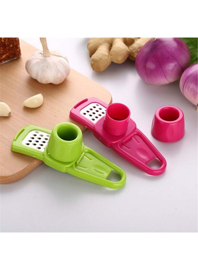 IKARUS Plastic Garlic Ginger Grater Plastic Chopper Kitchen Tool, Multicolour 2 pcs - Image 2